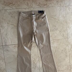 American Eagle Tan Kick Boot high-Rise Stretch Trousers